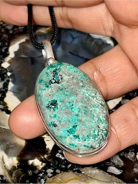 Blue Green Chrysocolla Pendant 2 1/2”